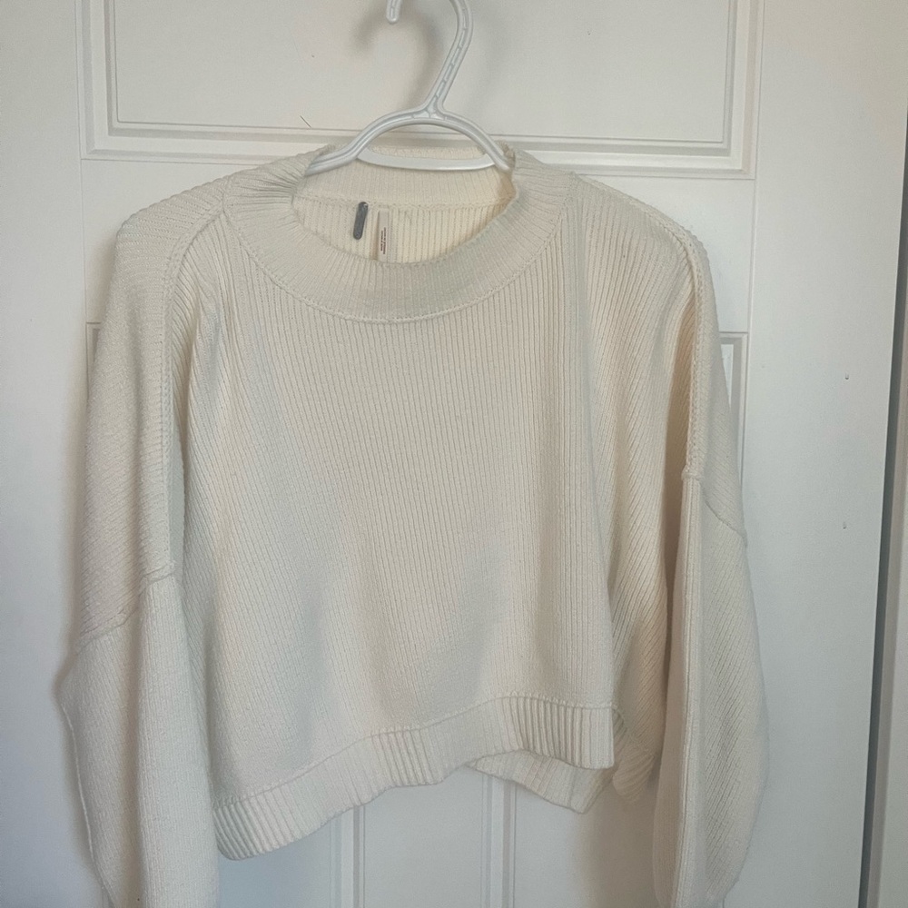 Free People Women's Cream Crew Neck Sweater - Picture 11 of 13